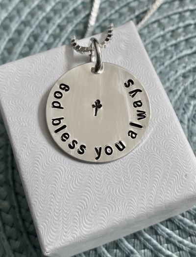 personalized religious inspirational phrase necklace