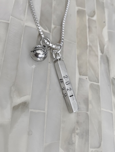 softball player necklace, Christmas, senior gift