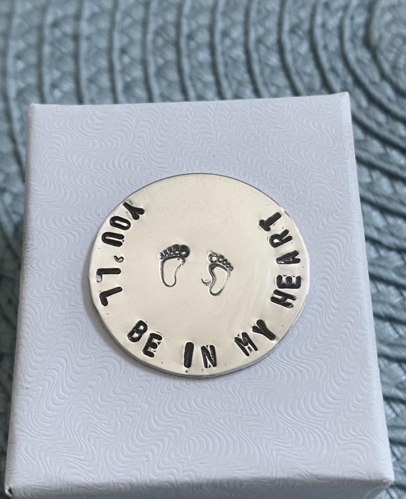 infant memorial pocket token, gift for dad