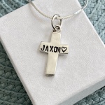 religious gift for mom, cross name necklace