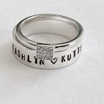 mom ring, kids child name hand stamped