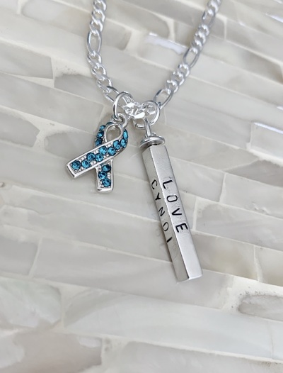 ovarian cancer support gift personalized necklace