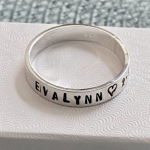 mothers ring, child name birthdate, baby push gift