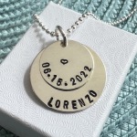 baby name birthdate necklace, push present