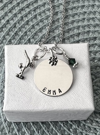 personalized gymnastics necklace, gift for gymnast