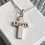 cross name or date necklace