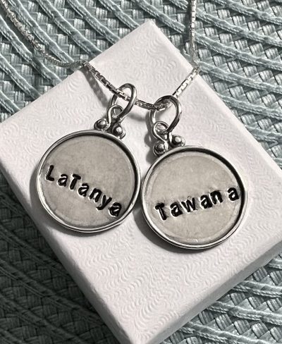 mothers necklace two children charms