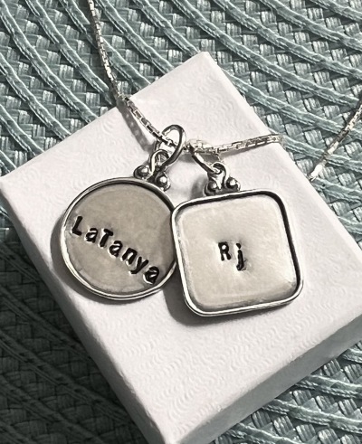 mom grandma of two name necklace